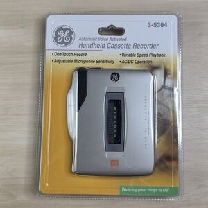 GE Handheld Cassette Recorder Automatic‎ Voice Activated Tape Player 3-5364 NEW